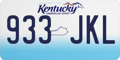 KY license plate 933JKL