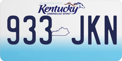 KY license plate 933JKN