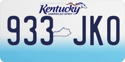 KY license plate 933JKO