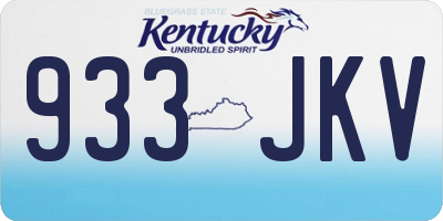 KY license plate 933JKV