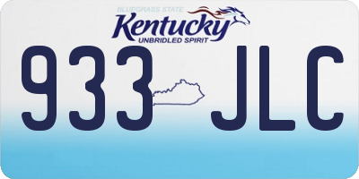 KY license plate 933JLC