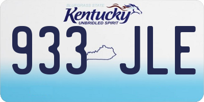 KY license plate 933JLE