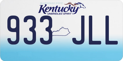 KY license plate 933JLL