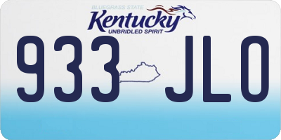 KY license plate 933JLO