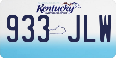 KY license plate 933JLW