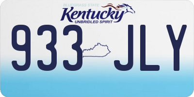 KY license plate 933JLY