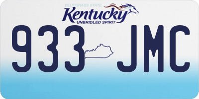 KY license plate 933JMC