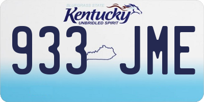 KY license plate 933JME