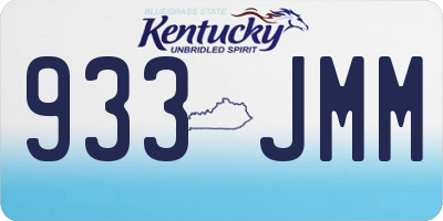 KY license plate 933JMM