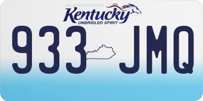 KY license plate 933JMQ