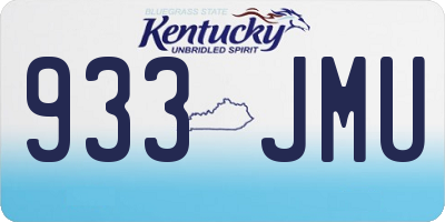KY license plate 933JMU