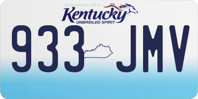 KY license plate 933JMV