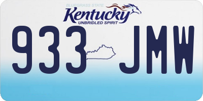 KY license plate 933JMW