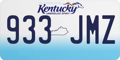 KY license plate 933JMZ
