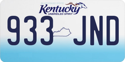 KY license plate 933JND