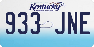 KY license plate 933JNE