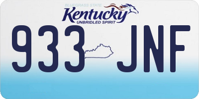 KY license plate 933JNF