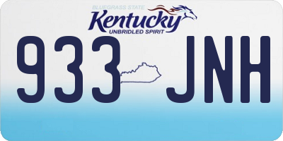 KY license plate 933JNH