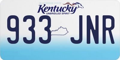 KY license plate 933JNR
