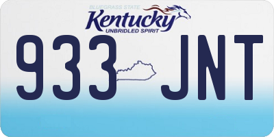 KY license plate 933JNT