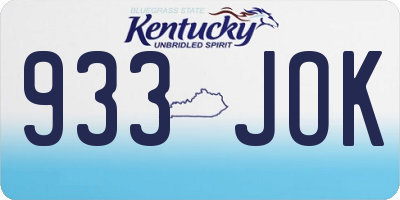 KY license plate 933JOK
