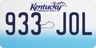 KY license plate 933JOL