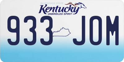 KY license plate 933JOM