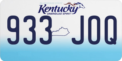 KY license plate 933JOQ