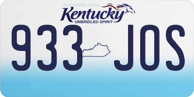 KY license plate 933JOS