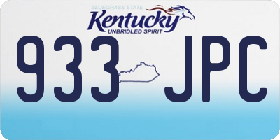 KY license plate 933JPC