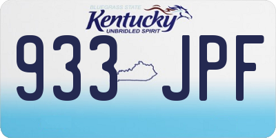 KY license plate 933JPF