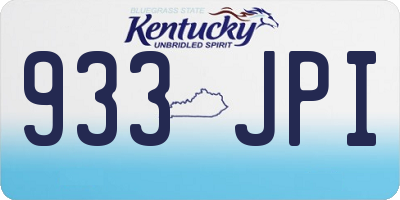 KY license plate 933JPI