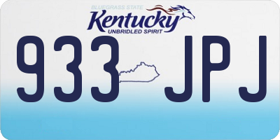 KY license plate 933JPJ