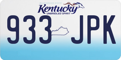 KY license plate 933JPK