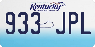 KY license plate 933JPL