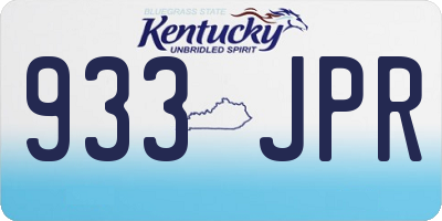 KY license plate 933JPR