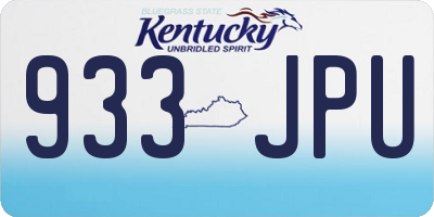 KY license plate 933JPU