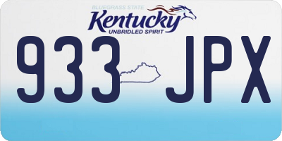 KY license plate 933JPX