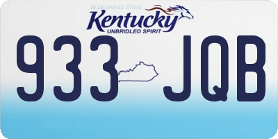 KY license plate 933JQB