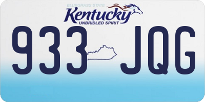 KY license plate 933JQG