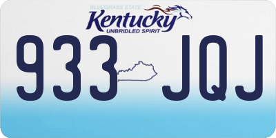 KY license plate 933JQJ