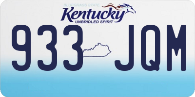 KY license plate 933JQM