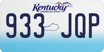KY license plate 933JQP