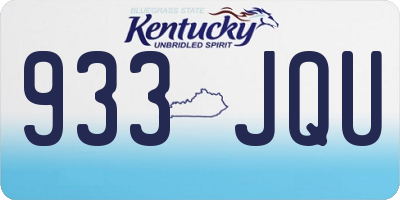 KY license plate 933JQU