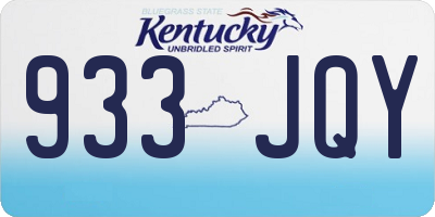 KY license plate 933JQY