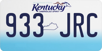 KY license plate 933JRC