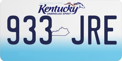 KY license plate 933JRE