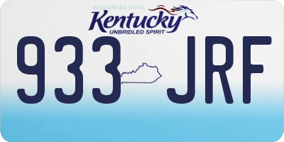 KY license plate 933JRF