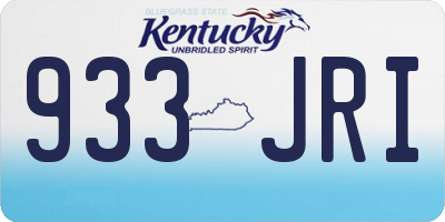 KY license plate 933JRI