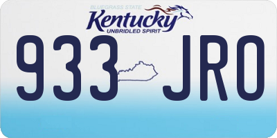 KY license plate 933JRO